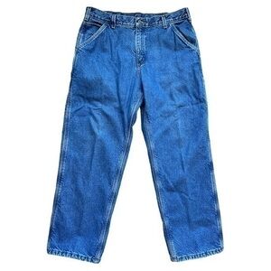 Carhartt blue jeans, no size tag, 36” waist, 29” length, quality jeans